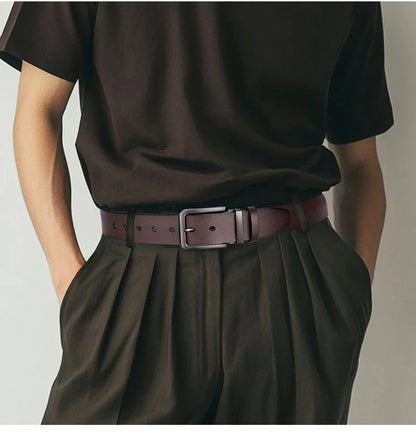 Genuine Leather Men's Belt Large Size Casual Belt   Alloy Pin Buckle Business Suit Belt Father's Day Present Gift