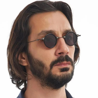 Retro Steampunk Round Sunglasses – UV400 Metal Frame | Men & Women