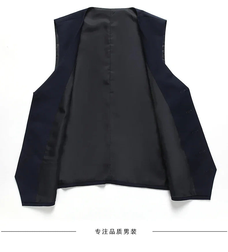 High quality Men Solid color Business - stylish handsome groom best man wedding dress 3/2/1 Single piece optional