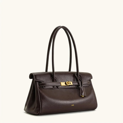 Women's 2026 New Yara Underarm Bag Large Capacity Breadstick Bag Small Design Trendy Lock Buckle Soft Leather Handbag