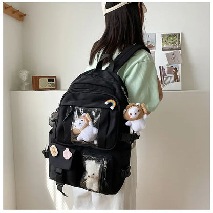 Girl's large capacity backpack, unique and cute student backpack