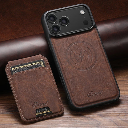 Wireless Charging Phone Case Magnet Card Holder Stand Faux Leather For iPhone 17 Pro Max 16 Plus 15 14 13 12