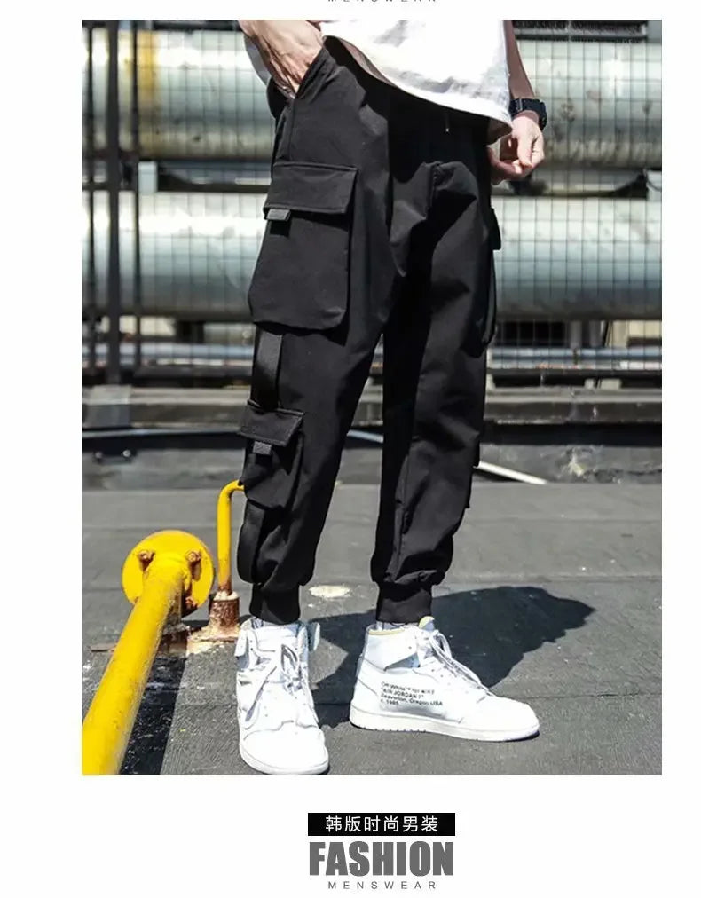 Mens Summer Army Green Loose Pant Joggers Pants Men Cargo Pants Hip Hop Casual Pockets Sweatpants Male Fashion Trousers