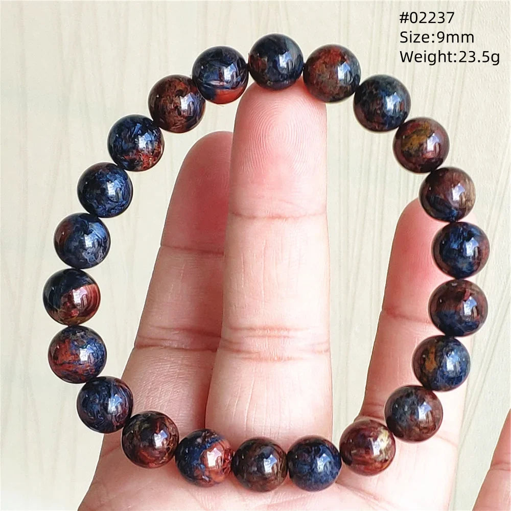 Natural Blue Pietersite Bracelet Women Men Beads Round Beads Chatoyant Cat Eye Fire Pietersite Namibia AAAAAA