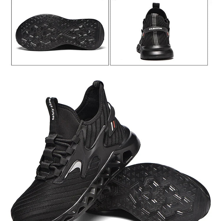 Breathable Men Work Safety Boots Steel Toe Safety Boots Anti-smash Anti-puncture Work Sneakers Indestructible Protective Boots
