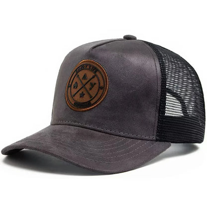Unisex 5 panel Mesh Suede Trucker Hat  Men Baseball Cap Spring Summer Breathable Sports Hats