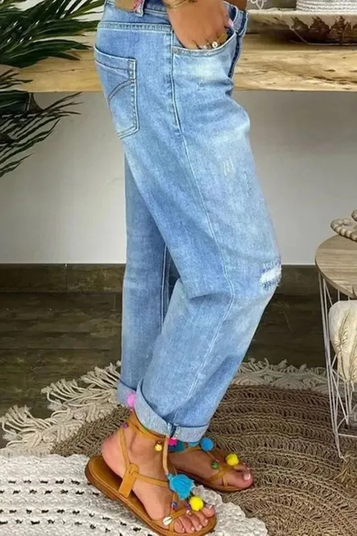 Calça Mom Jeans Flare Cintura Alta