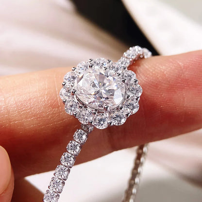 2CT 7X9mm Moissanite Tennis Bracelet For Women S925 Sterling Silver Pear Pass Diamond Test Sparkling Fine Jewelry Gift