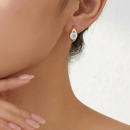 2CTTW D VVS1 Excellent Cut Moissanite Stud Earrings for Women Lab Diamond Wedding Dainty Jewelry S925 Sterling Silver