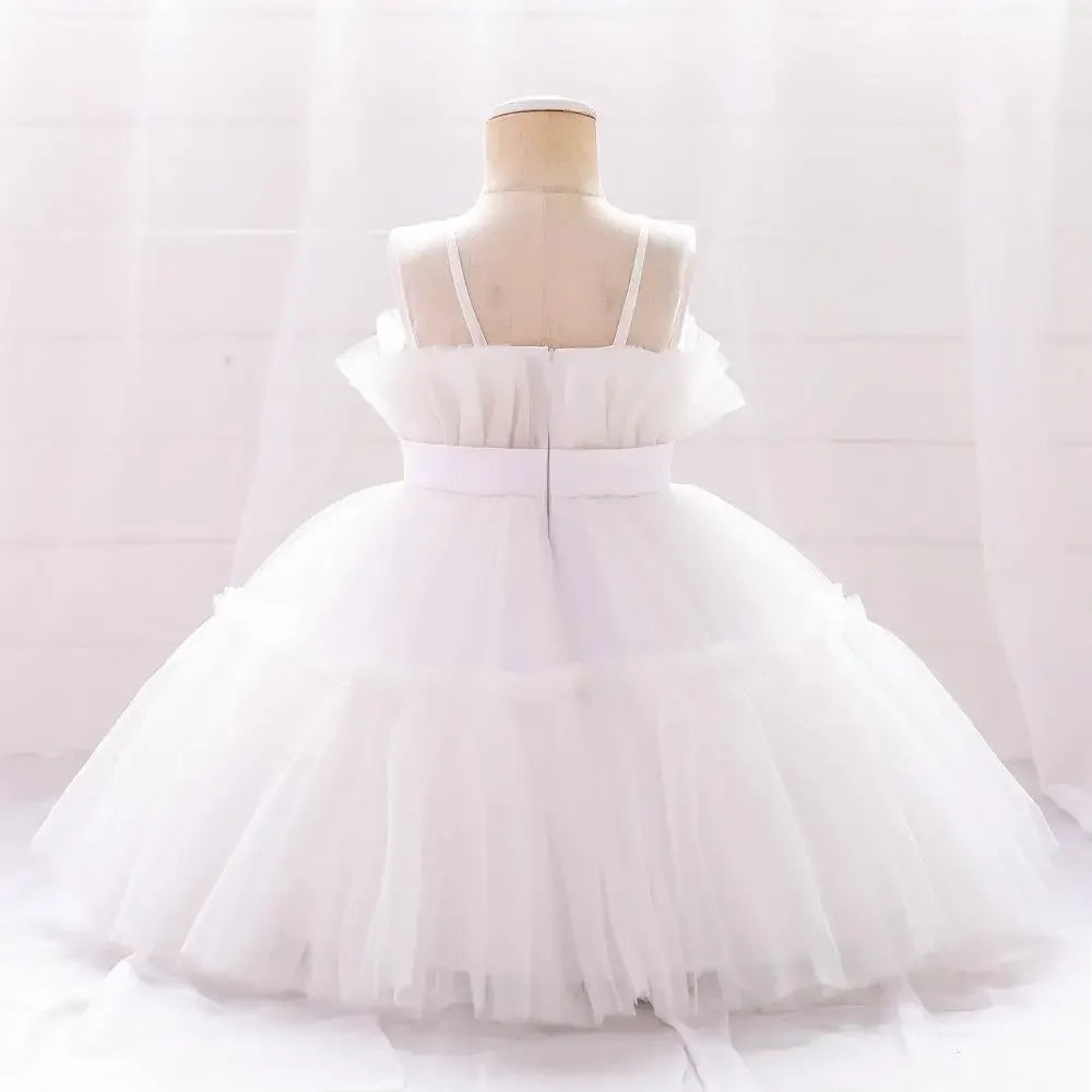 Baby Yellow Dress For Girls Kids Wedding Bridesmaid Dresses Toddler Tulle Birthday Princess Party Dress Infant Outfits Vestidos