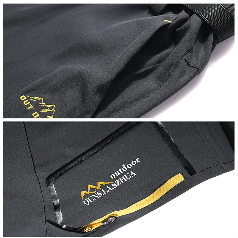 Men's Breathable Sports Pants Lightweight Hiking with Zipper Pocket Quick Dry Water Resistant Fishing Travel Trousers