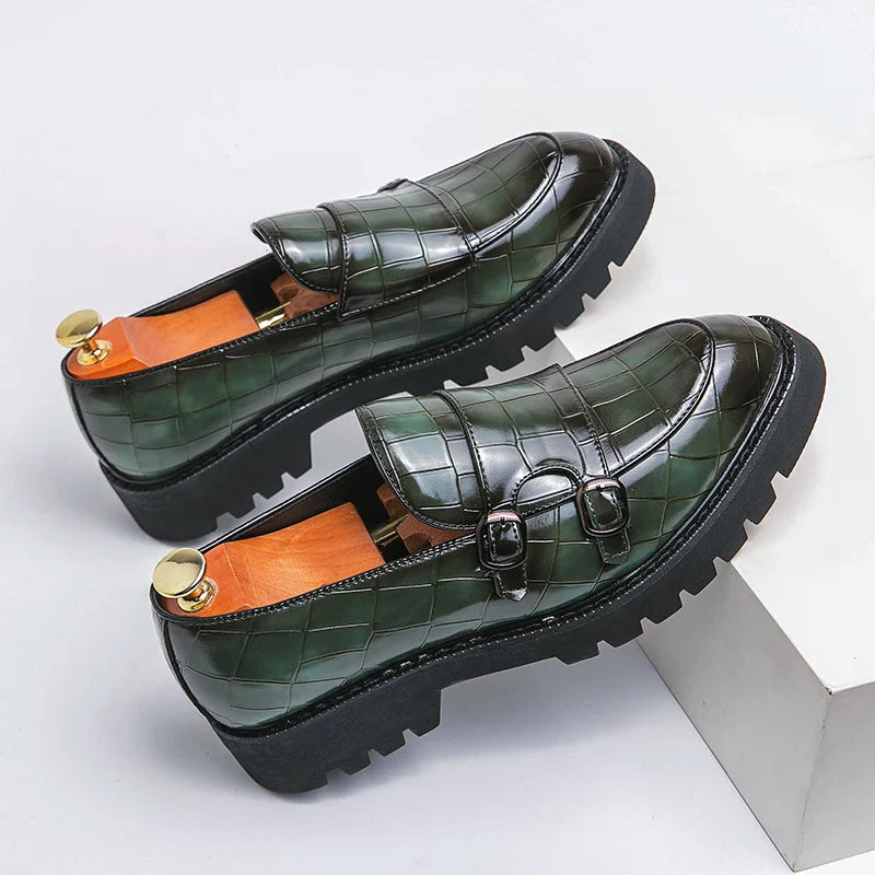 Classic Men's Dress Shoes Slip On Leather Loafers Men Platform Social Shoes For Men Fashion Casual Business Formal Shoes Male
