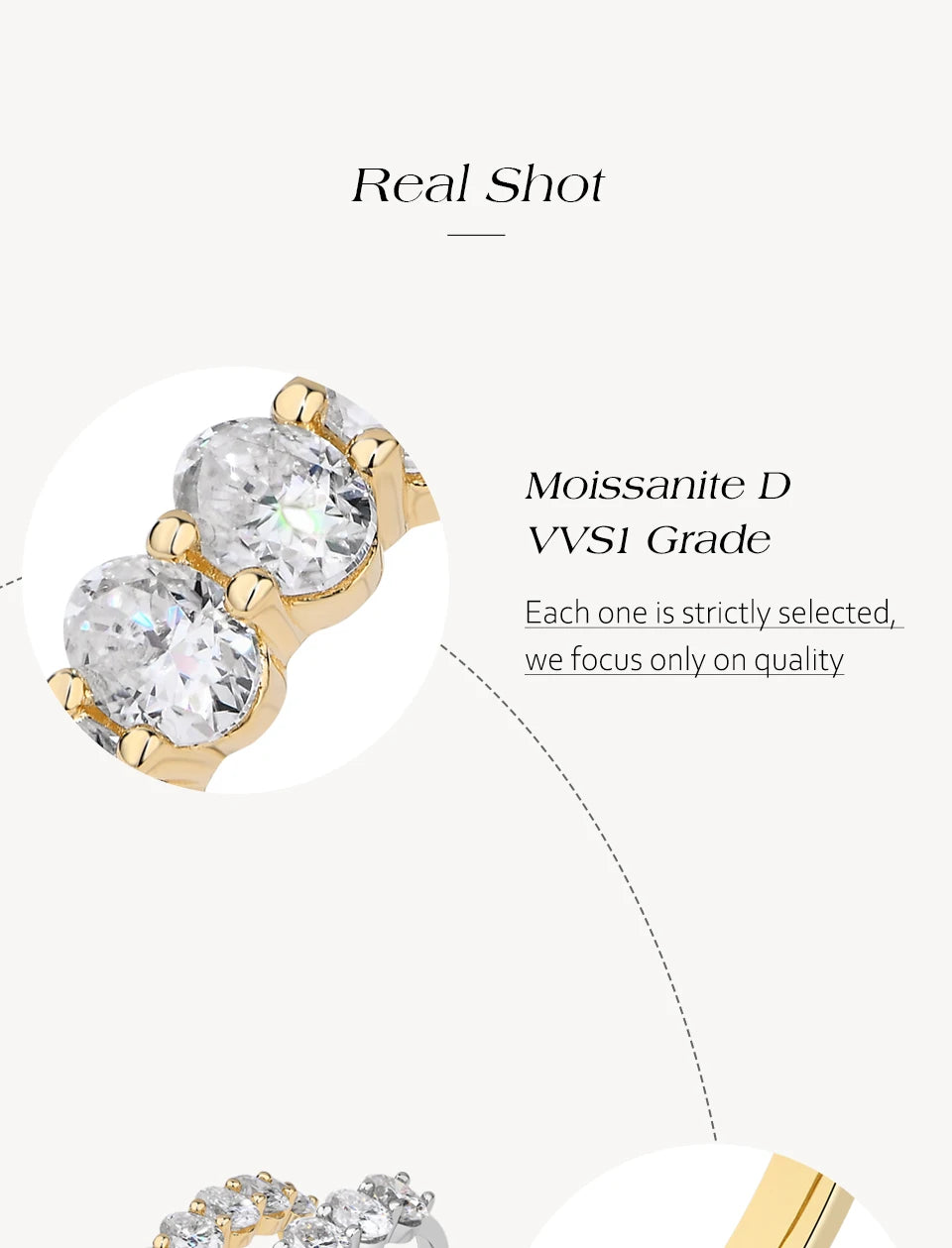 ATTAGEMS Oval Cut Moissanite Rings for Women 1.8CTW DVVS1 Diamond S925 Silver 18K Gold Plated Matching Wedding Band Jewelry Gift