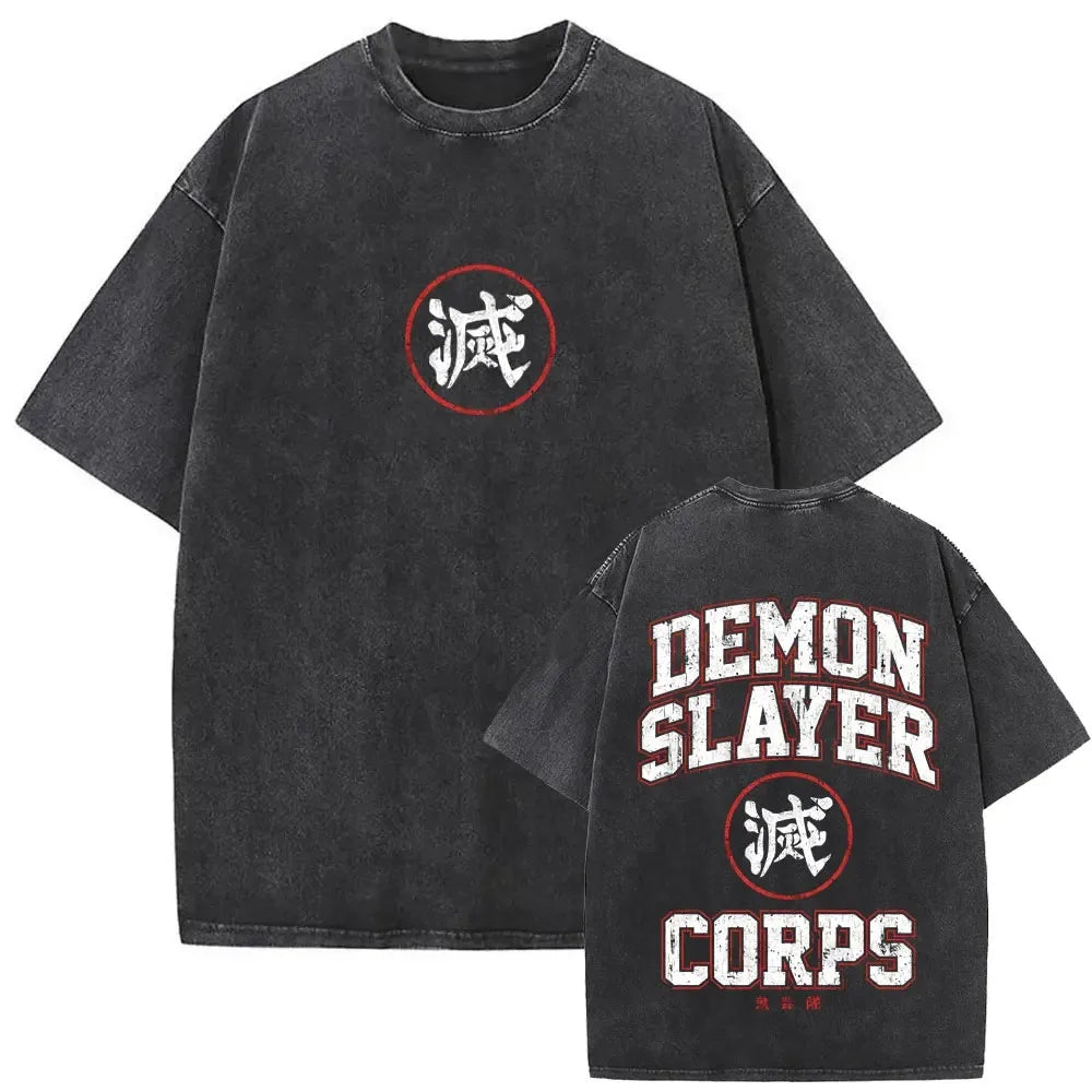 Graphic Washed T-shirts Women’s Men's Clothing  Harajuku Y2K Oversized Cotton Half-sleeve Tops