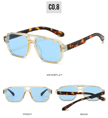 Fashion Square Sunglasses Women Men Driving Rivets Arrow Decoration Casual Travel Suitable for All Sun Glasses Uv400