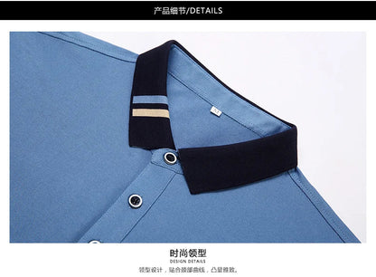 2024 Men's Cotton New Summer Exquisite Embroidered Short sleeved Polo Shirt Business Leisure Breathable T-Shirt Top Men's Wear