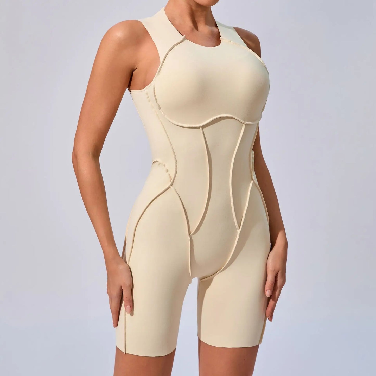 Women's High Elasticity Sports Bodysuit Kit Yoga Fitness Jumpsuit Open Back Hip-Lift Outdoors Gym Workout Sexy Fitness Outfit