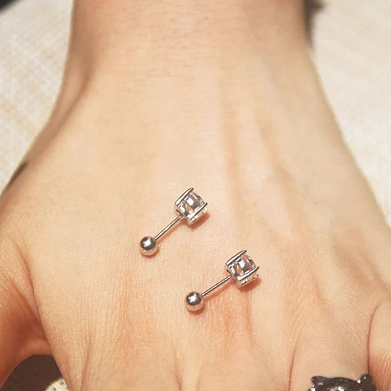 4 Prong Moissanite Screw Earrings 1 Carat D Color For Women Party Fine Jewelry S925 Sterling Silver Platinum Plated Earring