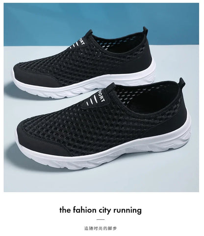 Lightweight Men Casual Shoes Breathable Slip on Male Casual Sneakers Anti-slip Men's Flats Outdoor Walking Shoes Size 39-46