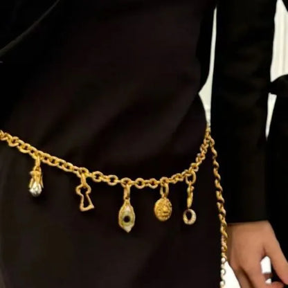 Summer new high-quality copper gold-plated necklace, waist chain and bracelet sets
