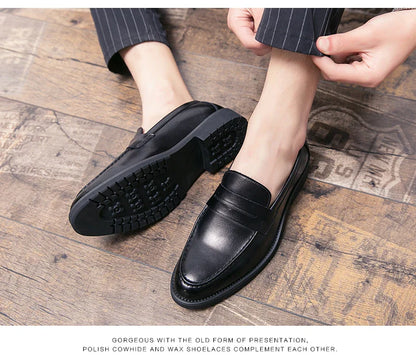 Classic Men's Dress Shoes Office Formal Leather Shoes High Quality Brogues Casual Business Shoes For Men Social Party Loafers
