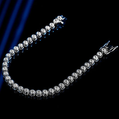 D VVS1 Round Moissanite Tennis Bracelet Original s925 Sterling Silver Plated 18k Gold with GRA Bracelets for Women Man