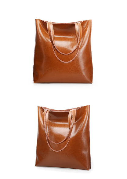 Women Genuine Leather Shoulder Bags Retro Fashion Designer Bag Large Capacity Female Versatile Tote Bag Portable Phone Bag Girl