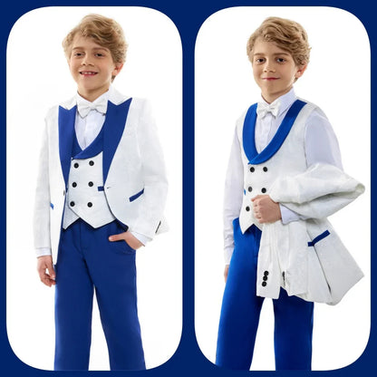 Trendy Boy Christmas Ceremony Suit Fashionable Kids Holiday Formal Outfit For Children Winter Celebration Attire