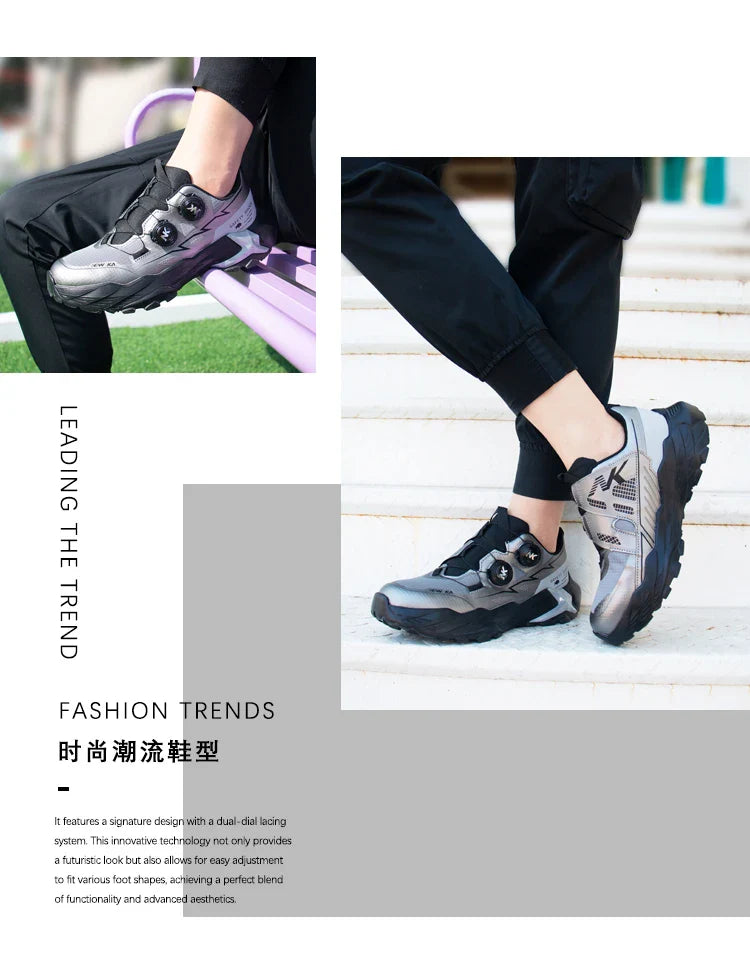 New Four-Season Safety Work Shoes, Steel Toe Anti-Smash & Anti-Penetration, Quick-Turn Buckle, Tech-Style Lightweight Wear-Resis