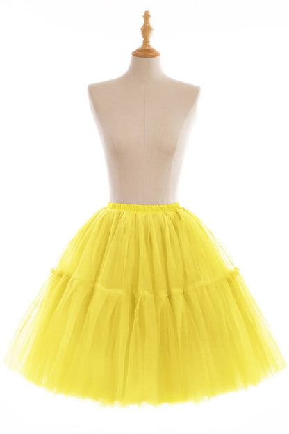 6 Layers Fluffy Ball Gown Women Short Skirts Knee Length Tutu Dress Underskirt Soft Tulle Petticoat for Club Cosplay Marathon