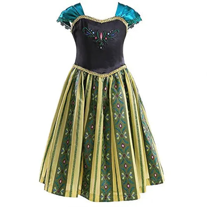 2026 Exquisite Anna Coronation Gown Toddler Snow Queen Halloween Princess Dress Girl Make up Party Birthday Fancy Elsa Costume