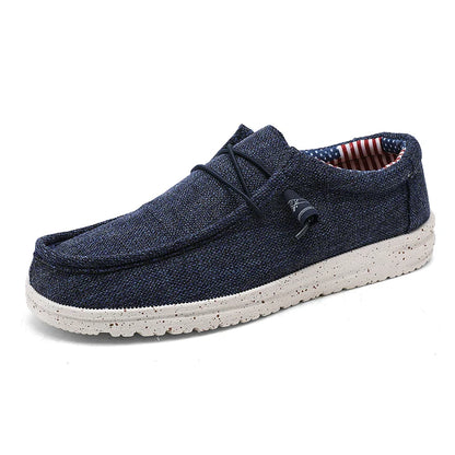 Men's Breathable Casual  Canvas Slip Shoes Comfort Slip-on Loafer Soft Penny Loafers for Men Lightweight Driving Boat Shoes