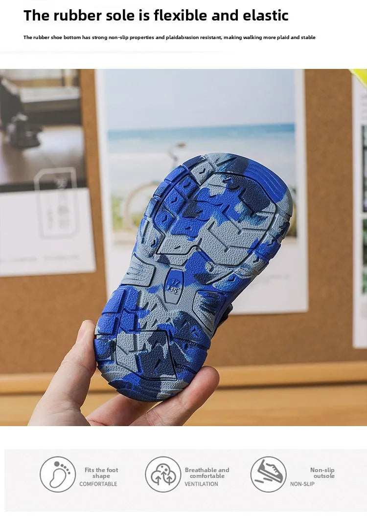 Baby Camouflage Sandals Boys Anti-kick Anti-slip Sport Sandals Girls Breathable Mesh Sandals