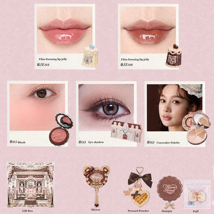 THE SWEETIE BEAR COLLECTION Makeup Gift Set All In Concealer Palette Blush Setting Powder Lip Jelly Gift Box Mirror