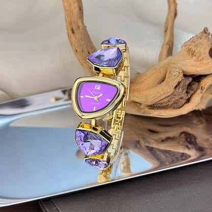New color scheme irregular design big diamond watch light luxury niche watch color fashion high sense foreign trade wholesale
