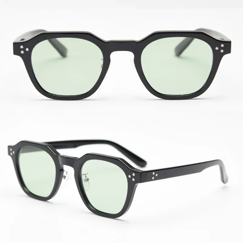 retro sun glasses for women TR90 frame polygon polarized sunglasses uv400 male green brown 2023 summer