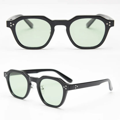 retro sun glasses for women TR90 frame polygon polarized sunglasses uv400 male green brown 2023 summer