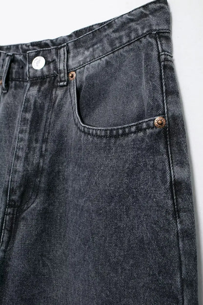 Women's Street Fashion Denim Blue Jeans Distressed Patchwork High Waist Zipper Fly Ripped Retro Long Pants
