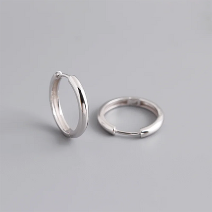 925 Sterling Silver Simple Matte Bohemian Round Ear Buckle for Women Punk Unisex Rock Hoop Earring Jewelry Accessories