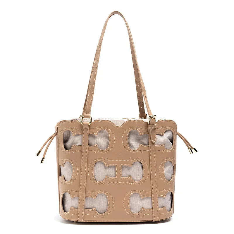 High-end Brand Women's Handbag Fashion Hollow 2025 New Large Capacity Simple Shoulder Bag