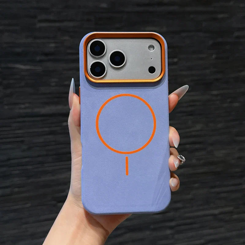 For iPhone 17 Pro Max 17 Air Case Magnetic Elephant Skin Pattern Ultra-thin Metal Lens Protection Wireless Charging Cover