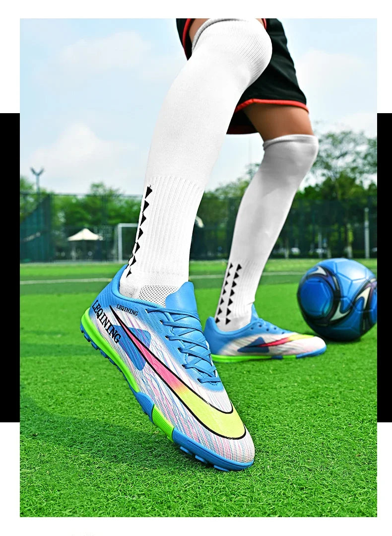 New Men Football Boots Outdoor Non Slip Match Boys Breathable Soccer Shoes Sport Adult Cleats Training Long Spikes Comfortable
