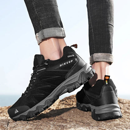 High Quality Leather Hiking Shoes Durable Outdoor Sport Men Trekking Leather Shoes Lace-Up Climbing Hunting Sneakers