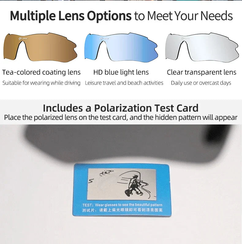 ROCKBROS Polarized Cycling Glasses Men Sports Sunglasses Road MTB Mountain Bike Bicycle Riding Protection Goggles Eyewear 5 Lens