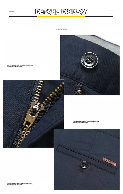 Spring Summer New Men's Casual Pants Thin Mulberry Silk Soft Business Casual Trousers Slim Straight Elastic Suit Pants Male