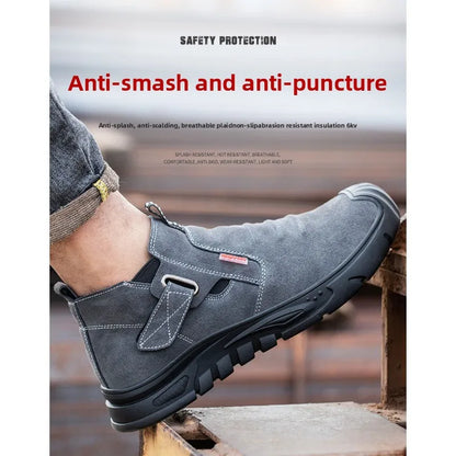 Labor protection shoes with steel toe caps, anti smashing and anti stabbing welding shoes, anti slip and wear-resistant shoes