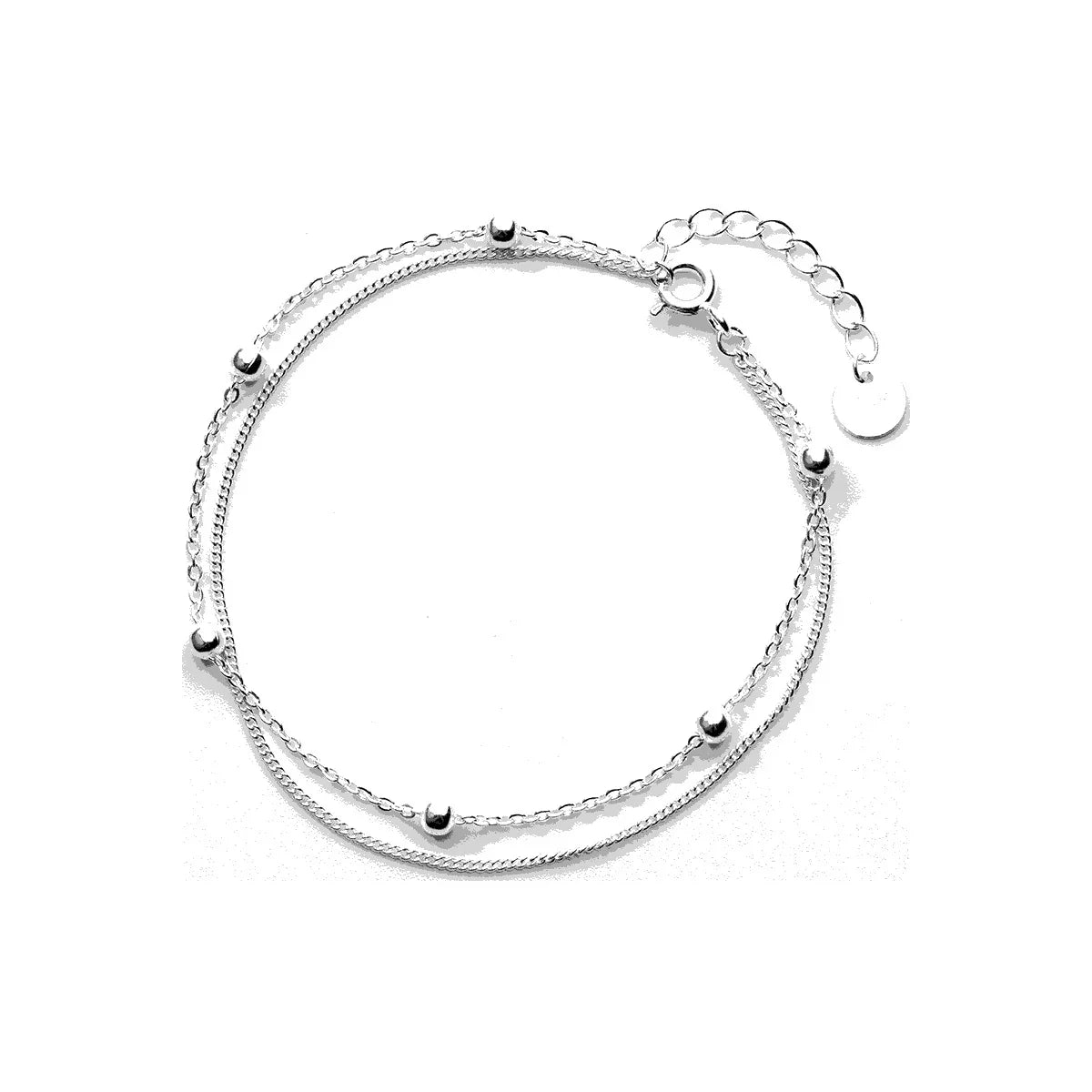 Fashion Simple Beads Line Chain Bracelets For Women 100% 925 Sterling Silver Classic Charm Bracelet  S925 Silver Jewelry