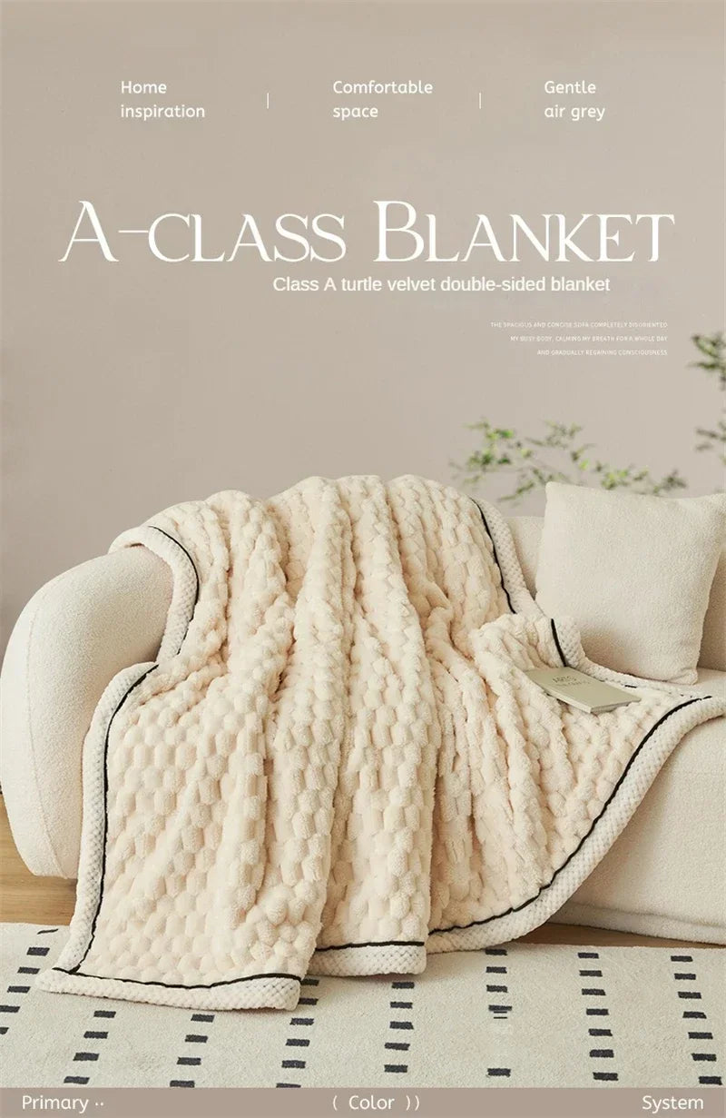 Turtle Velvet Autumn Winter Warm Sleeping Blanket Soft Comfortable Flannel Fleece Blankets for Bed Cozy Fluffy Warmth Blanket