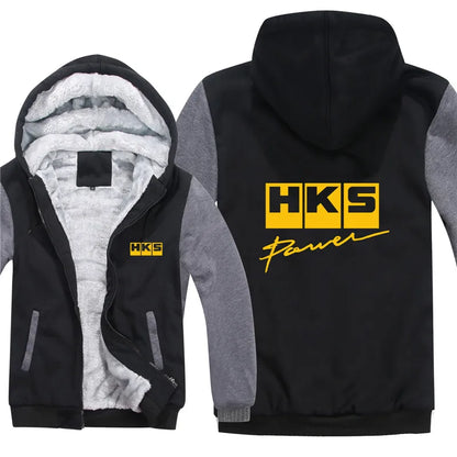 HKS Power and Sports Hoodies Men Streetwear Coat Wool Liner Jacket HKS Sweatshirts Warm Hoody