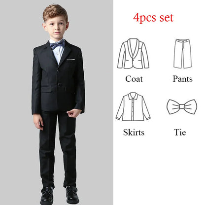 Spring Autumn Children Boy Wedding Suit Teenager Kids Formal Elegant Suits For Boy 1-14 Years Boys Suits Teens Suits Outfit Set